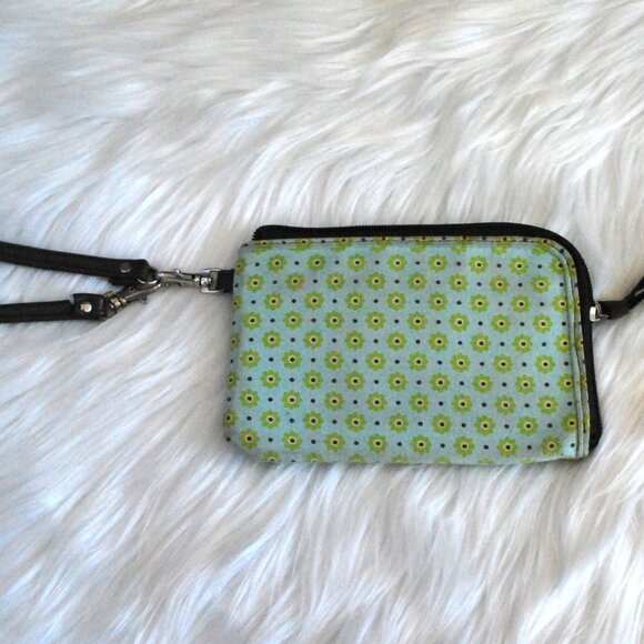 Thirty One Wristlet Wallet Brown Green Floral - Picture 2 of 3